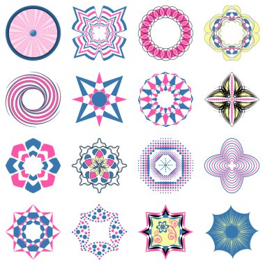 Dekorasyon, tasarım, scrapbooking için soyut şekiller vektör ayarla