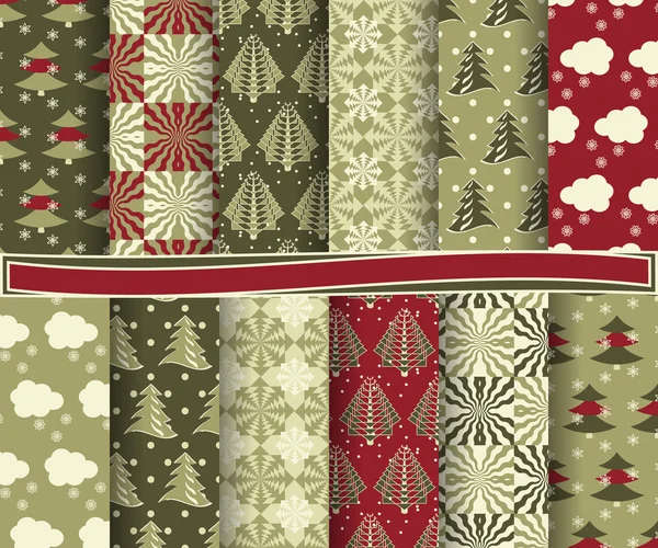 Набір різдвяного абстрактного векторного паперу з декоративними формами та елементами дизайну для скрапбуку — стоковий вектор