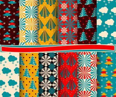 Noel soyut vektör kağıt Dekoratif şekiller ve karalama defteri için tasarım öğeleri kümesi