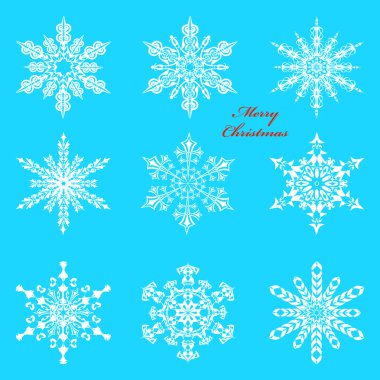 vektör soyut dekoratif kar taneleri kümesi