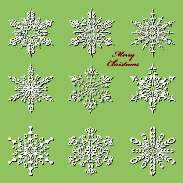 Векторный набор абстрактных декоративных снежинок — стоковый вектор