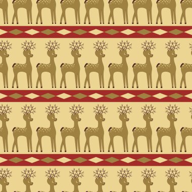 Sorunsuz vektör Christmas illüstrasyon deer ile