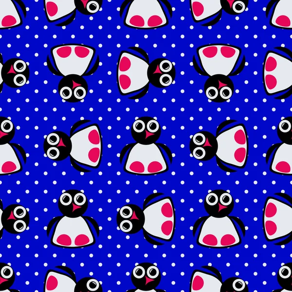Illustration vectorielle sans couture avec pingouins — Image vectorielle