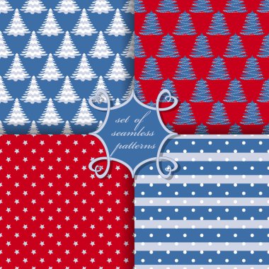 Noel sorunsuz vektör çizim kümesi. Noel simgeler, kalıpları