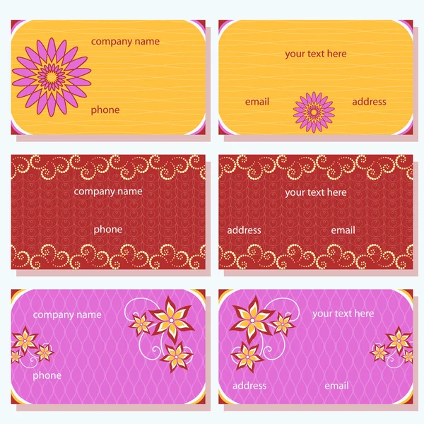 Set of vector templates for invitations, business cards — Stock Vector