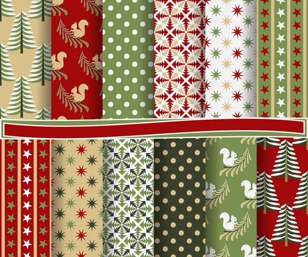 Conjunto de papel vectorial abstracto de Navidad con formas decorativas un — Vector de stock