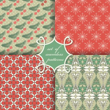 Noel sorunsuz vektör çizim kümesi. Noel simgeler, kalıpları