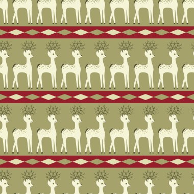Sorunsuz vektör Christmas illüstrasyon deer ile