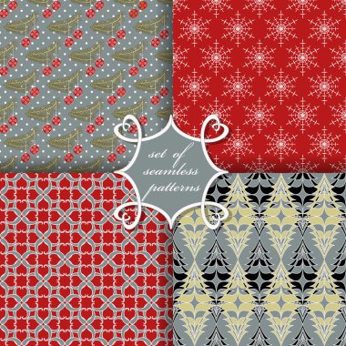 Noel sorunsuz vektör çizim kümesi. Noel simgeler, kalıpları