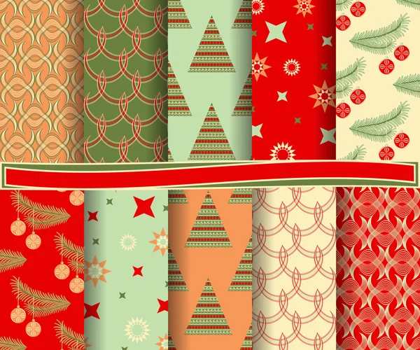 Conjunto de papel vectorial abstracto de Navidad con formas decorativas y elementos de diseño para álbum de recortes — Archivo Imágenes Vectoriales