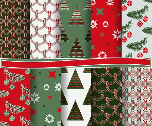 Ensemble de papier vectoriel abstrait de Noël avec des formes décoratives et des éléments de conception pour album — Image vectorielle