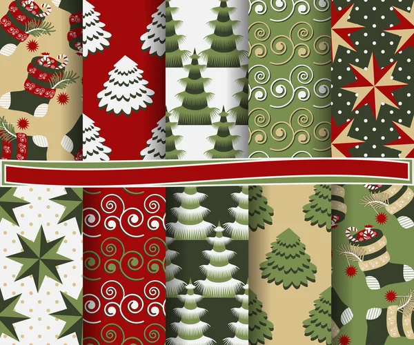 Set of Christmas abstract vector paper with decorative shapes and design elements for scrapbook — Stock Vector