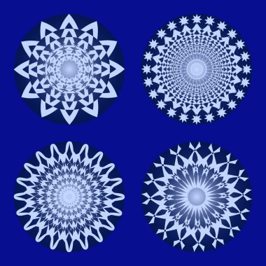 soyut dairesel desenler vektör kümesi