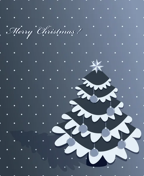 Arbre de Noël décoratif, boules de Noël. Carte de vœux vectorielle — Image vectorielle