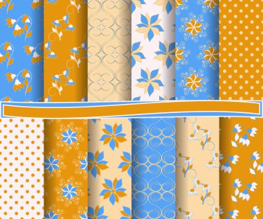 soyut vektör kağıt dekoratif çiçek ve karalama defteri için tasarım öğeleri kümesi