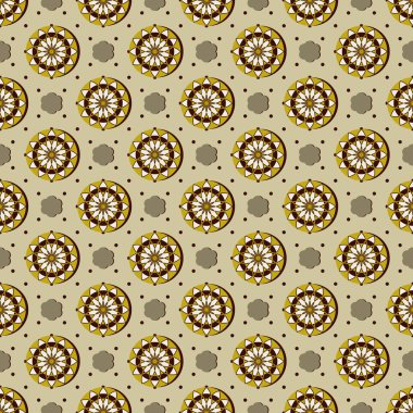 Sorunsuz soyut çiçek vektör çizim. Dairesel desenler