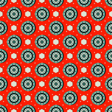 Sorunsuz soyut çiçek vektör çizim. Dairesel desenler