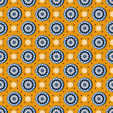 Sorunsuz soyut çiçek vektör çizim. Dairesel desenler