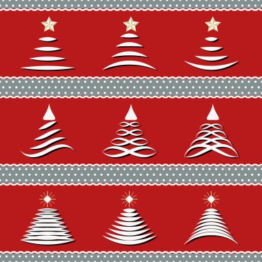 vektör kümesi soyut Noel ağaçları