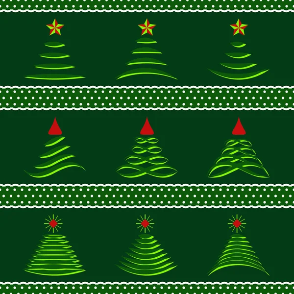 Vektor-Set von abstrakten Weihnachtsbäumen — Stockvektor