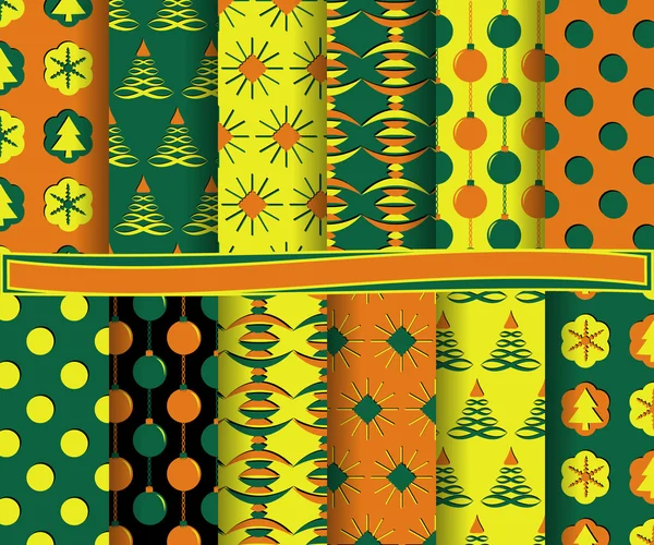 Conjunto de papel vectorial abstracto de Navidad con formas decorativas y elementos de diseño para álbum de recortes — Archivo Imágenes Vectoriales