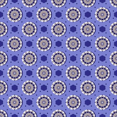 Sorunsuz soyut çiçek vektör çizim. Dairesel desenler