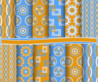 Soyut vektör kağıt Dekoratif şekiller ve karalama defteri için tasarım öğeleri kümesi