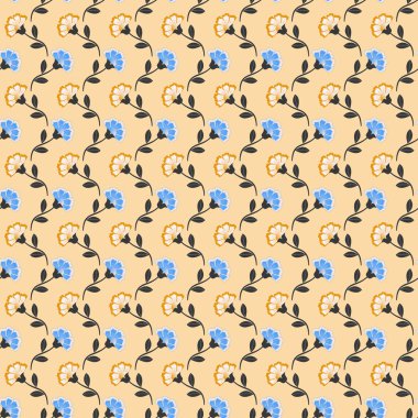 Dikişsiz soyut çiçek vektör çizim arka planı