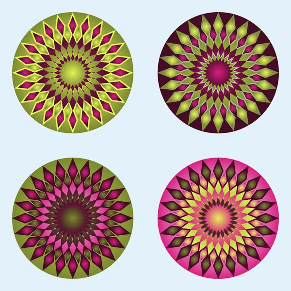 Векторный набор абстрактных круговых шаблонов — стоковый вектор