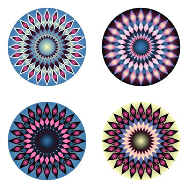 soyut dairesel desenler vektör kümesi