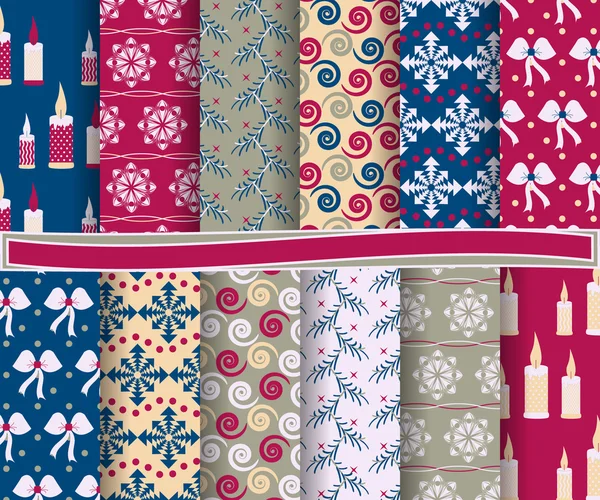 Uppsättning av jul abstrakt vektor papper med dekorativa former och designelement för klippbok — Stock vektor