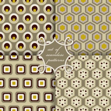 Sorunsuz vektör çizimler kümesi. Soyut Dekoratif şekiller