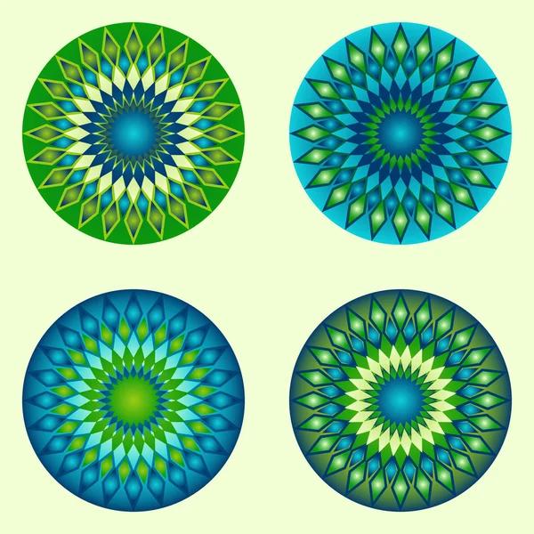 Векторный набор абстрактных круговых шаблонов — стоковый вектор