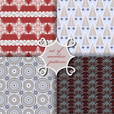 Noel sorunsuz vektör çizim kümesi. Noel simgeler, kalıpları