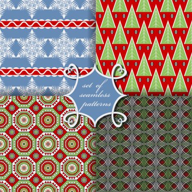 Noel sorunsuz vektör çizim kümesi. Noel simgeler, kalıpları