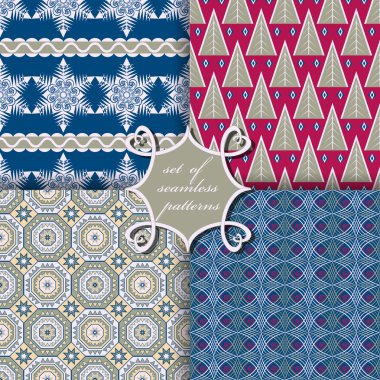 Noel sorunsuz vektör çizim kümesi. Noel simgeler, kalıpları