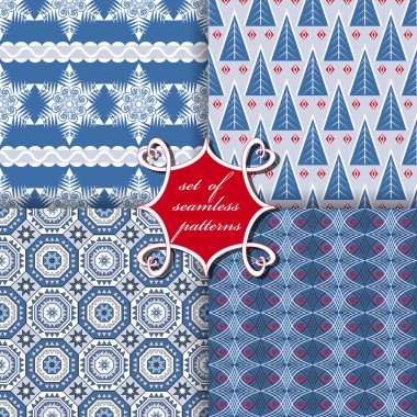 Noel sorunsuz vektör çizim kümesi. Noel simgeler, kalıpları