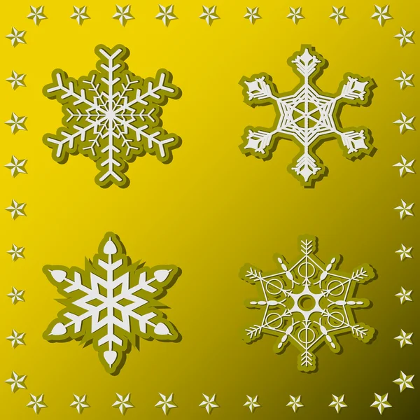 Vector set of abstract decorative snowflakes — Stock Vector