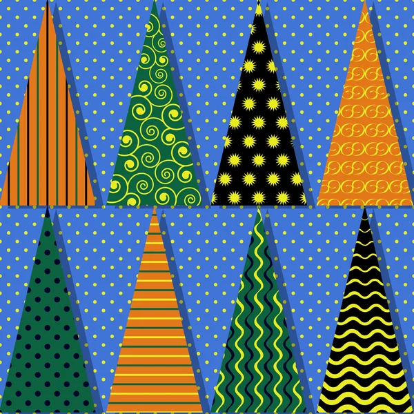 Vector set of abstract Christmas trees — Stock Vector