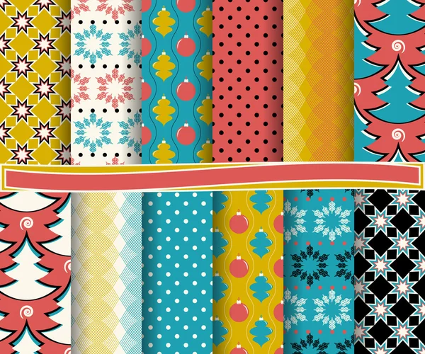 Conjunto de papel vetorial abstrato de Natal com formas decorativas e elementos de design para scrapbook — Vetor de Stock