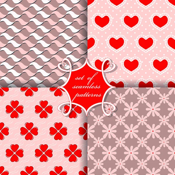 Conjunto de ilustración vectorial perfecta del Día de San Valentín. Flores decorativas, corazón — Archivo Imágenes Vectoriales