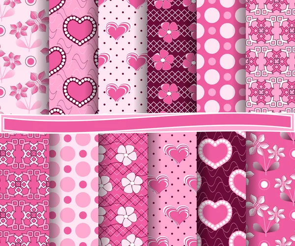 Set van abstract vector papier met decoratieve vormen en symbolen van de dag van de Valentijnskaart voor scrapbook — Stockvector