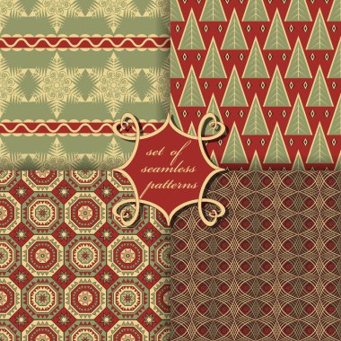 Noel sorunsuz vektör çizim kümesi. Noel simgeler, kalıpları