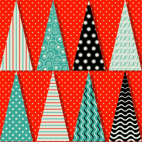 Vector set of abstract Christmas trees — Stock Vector