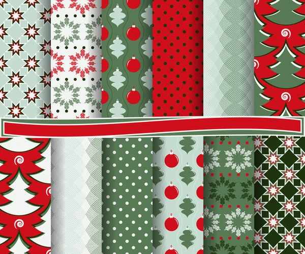 Set Weihnachten abstraktes Vektorpapier mit dekorativen Formen und Designelementen für Sammelalbum — Stockvektor