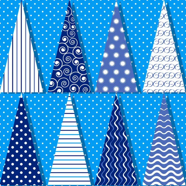 Vector set of abstract Christmas trees — Stock Vector