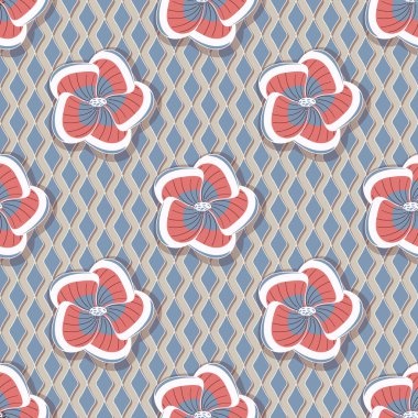 Dikişsiz soyut çiçek vektör çizim