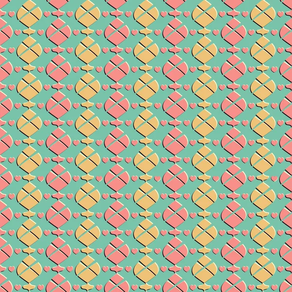 Ilustración sin fisuras vector de fondo del Día de San Valentín. Forma abstracta, corazón — Archivo Imágenes Vectoriales