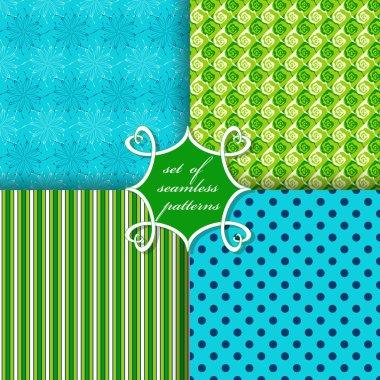 Sorunsuz vektör çizimler kümesi. Soyut Dekoratif şekiller