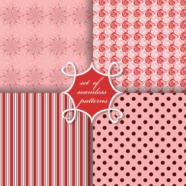 Sorunsuz vektör çizimler kümesi. Soyut Dekoratif şekiller